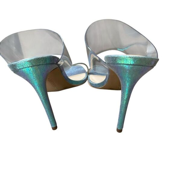 Vince Camuto Ashta Holographic Clear Wrapped Stiletto Mule High Heeled Sandal 10 - Picture 5 of 7